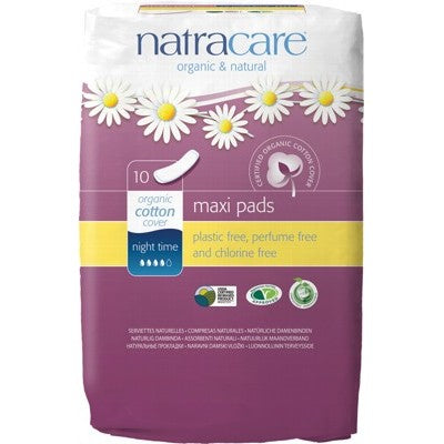NATRACARE  Maxi Pads Night Time - 10