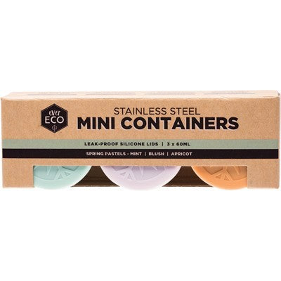 EVER ECO S/Steel Mini Containers Spring Pastels 3x 60ml