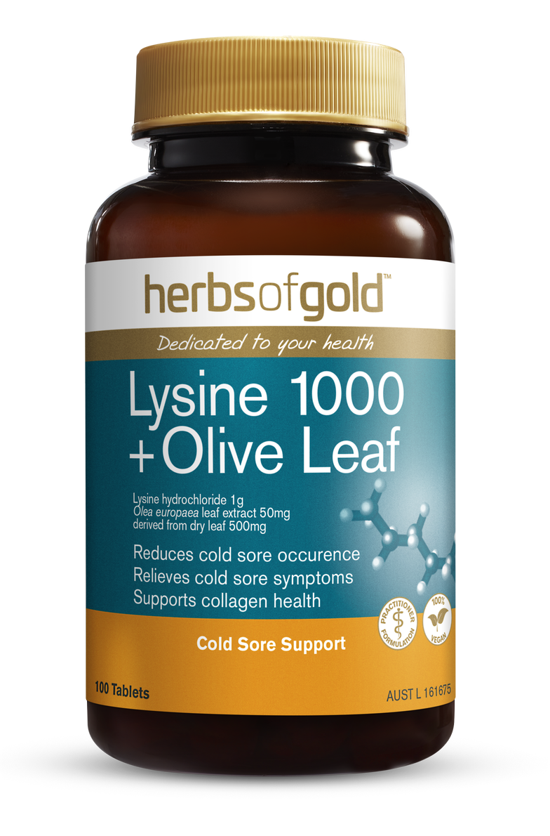 Herbs of Gold- Lysine 1000 + Olive Leaf 100T