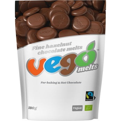 VEGO Chocolate Melts Fine Hazelnut 180g BEST BEFORE;07/09/23