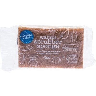 NATURAL VALUE Walnut Scrubber Sponge  - 1